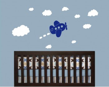 Lovely Airplane Clouds Vinyl Wall Decals Nursery Sticker Lovely Airplane Clouds Vinyl Wall Decals Nursery Sticker